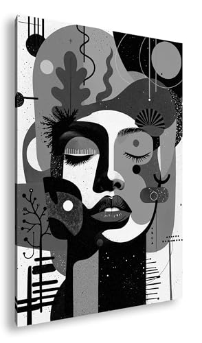 Tableau toile murale visage artistique deyoli 90x60 cm pour salon moderne