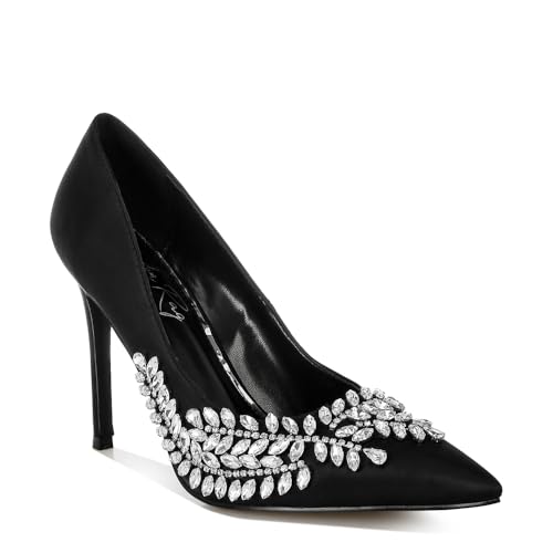 Ashlyn Rhinestones Embellished Satin Stiletto Pumps4