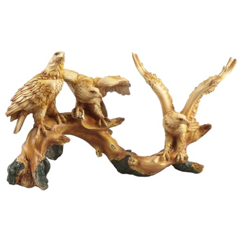 Carved-Wood-Look-Eagles-Figurine-Poly-Resin-Home-Decor-Accessories-19397 Carved Wood Look Eagles Figurine Poly Resin Home Decor Accessories 19397