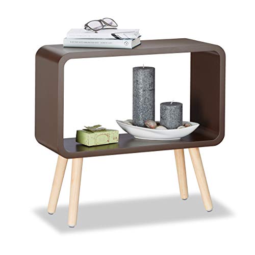 Relaxdays Estante de Pie con Patas, Madera, Marrón, 20x53x50 cm
