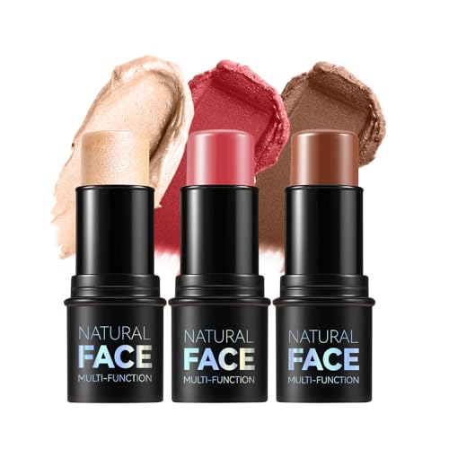 Contour Stick with Highlighter, Bronzer and Blush Shades, a Non-Greasy