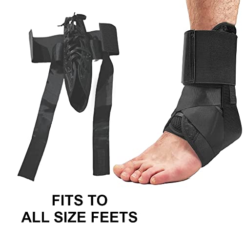 Skudgear Neoprene Ankle Compression (Black, M size) | Brace Socks With laces | Easy Pain Relief | Toe Ankle Protection Guard | Ankle Wrap Men Women | Breathable | Velcro lace Compression| Easy to wear| Ankle shoe