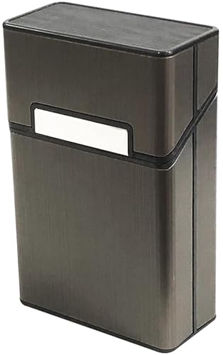 オーディオファン シガレットケース アルミ タバコケース 20本収納 黒 大容量 約92mm*61mm*29.5mm 約45g 耐圧 耐湿性 破損防止 アンチドロップ セーフガード ポータブル シ 男女兼用 ブラック