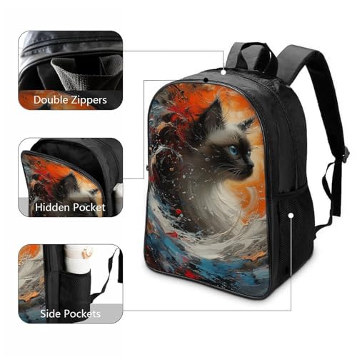 Mochila 3D estampado Flame Cat para llenar de ilusión y alegría cada día de clase 3