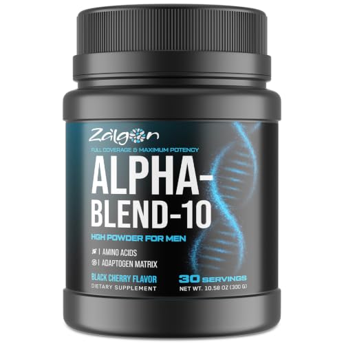 Zalgon HGH Supplements for Men Testosterone Booster Belly Fat Burner & Muscle Builder with 3000mg L-Arginine 2000mg L-Lysine 2000mg L-Glutamine Black Cherry Flavor Powder 300g (30 Servings)