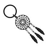 Baron-Jewelry Beautiful Black Dream Catcher Key Chain with Clear Crystals