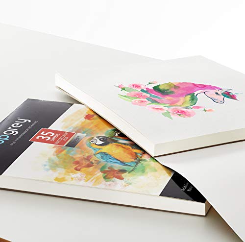 UPGREY Watercolor Paper Pads 35 Sheets Painting Paper 9\"x12\" Sketch Pads Drawing Paper Acid Free Sketchbook Watercolor Journal Cold-Pressed Double Sided for Wet & Dry Media (140lb/300gsm) Pack of 1 - Thumbnail 4