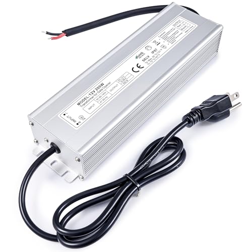 ZUMI 200 Watts 12V Power Transformer, 90-140V AC to 12V DC Power Converter for Swing Gate Opener, IP67 Waterproof Adapter for Outdoor Gate System, Power Adapter for Mains Household Electricity