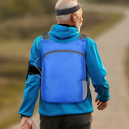 Mochila de senderismo plegable resistente al agua azul miniatura 5