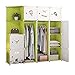 XIAOJUAN Dorywczo 8-szafy Armoire 2-wiszące schowek do przechowywania Plastikowe 14-drzwiowe półki narożne Ubrania Sypialnia Green 14 7X47X147CM.