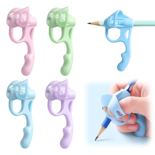 Pencil Grips for Kids Handwriting, 2025 New Toddler Pencil Grip Pencil Holder for Kids, Finger Grips for Pencils, Practice Writing for Toddlers 2-4 Years, Special Education School Supplies (4 PCS)