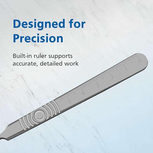 swann morton scalpel handle no 3 - stainless steel fits blades 10 10a 10r 11 12 14 15 amp 15a esthetician tools to dermaplane surgical knife handle medical grade precision instrument