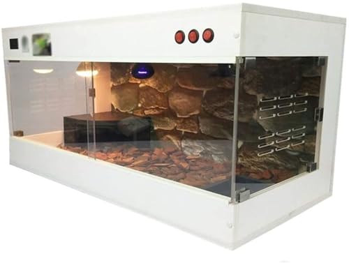 Gabbia per rettili, terrario panoramico in vetro, per lucertole, gechi, tartarughe, pitoni, habitat caldo ventilato, per allevamento e decorazione della casa