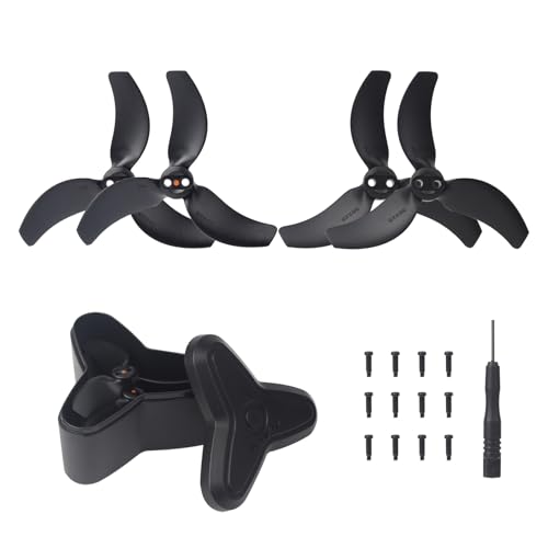 Houjunor 4 PCS 3032S Propellers for DJI Avata 2 and 1 PCS Propeller Storage Case, Low-Noise and Quick-Relase Blades Props Wings for Avata 2, Replacement Spare Drone Accessories