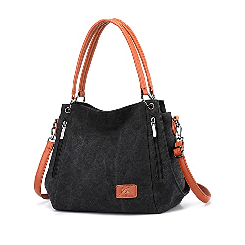 Sac de voyage en toile noire NICOLE & DORIS grand cabas fourre-tout pour le weekend