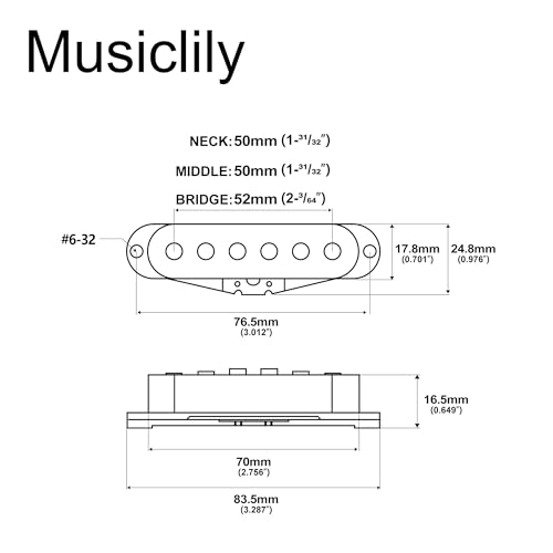 Set Micros Simple Bobinage Musiclily Pro ST-60SE Alnico 5 Strat