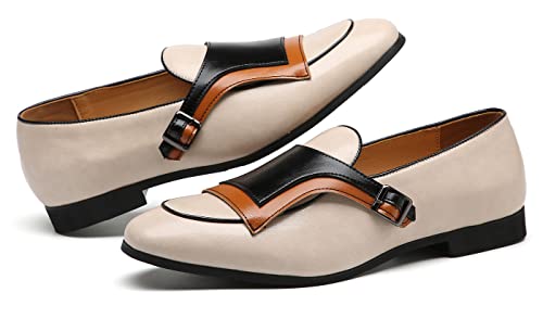 Santimon Mens Monk-Strap Loafers Casual Formal Business Shoes Moccasins Smoking Slipper4
