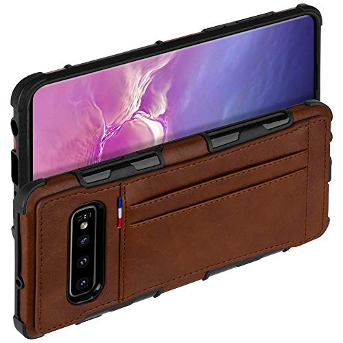 Goospery Galaxy S10 Plus (2019) Leather Wallet Case with Card Holder, Protective PU Leather Bumper Phone Case Cover (Brown)