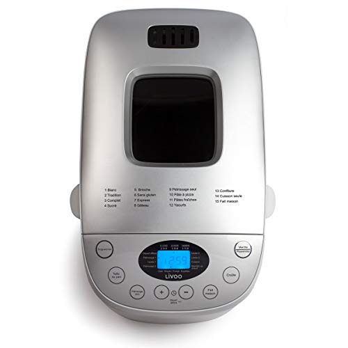 LIVOO Feel good moments Hausgemachte Brotbackmaschine Doppelter Teigkneter traditionelle Brioche 15 Programme Hohe… – Bild 3