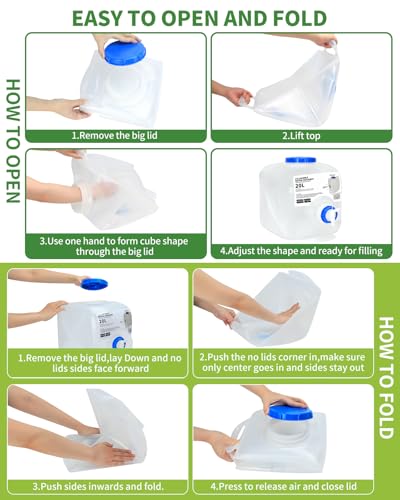 Contenedor de Agua Plegable para Camping 5.3 Galones Pack de 2 BEOZINZ miniatura 5