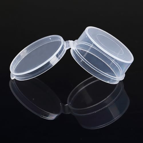 Image of 24 Pack 0.17 oz Round Plastic Containers (1.06 x H0.55 inch) Clear Bead Storage Containers for Fishing Tackle with Label Stickers, Craft, Beads, Jewelry, Small Parts