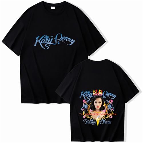Photo de Trconk Singer Katy Perry Merch T-Shirts Femmes Hommes Mode Décontracté Col Rond Manches Courtes Streetwear Coton T-Shirt XS~4XL-Black||l