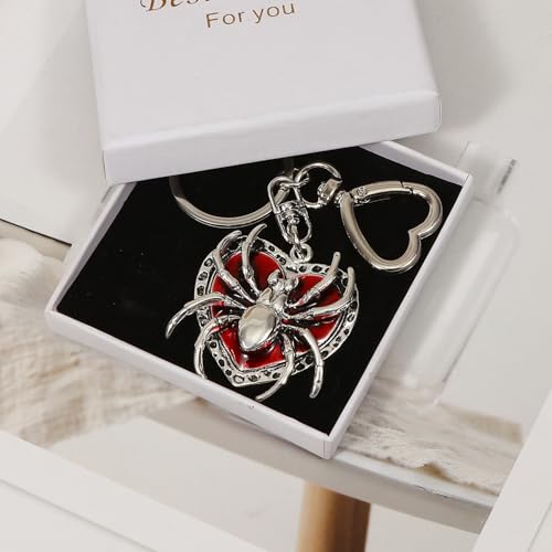 Halloween Keychain Spider Bat Pumpkin Charms with Heart Clasp Bag Charm Gothic Horror Accessories