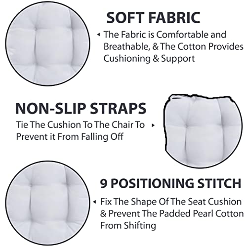 Lions Pack of 4 Seat Cushions for Dining Chairs - 37x37cm - Adjustable Kitchen Outdoor Chair Cushions with Ties Strap, Ultra Soft Comfortable Seat Pad for Living Room Office, Silver - Cosy Home Interiors Lions Pack of 4 Seat Cushions for Dining Chairs - 37x37cm - Adjustable Kitchen Outdoor Chair Cushions with Ties Strap, Ultra Soft Comfortable Seat Pad for Living Room Office, Silver - Image 4