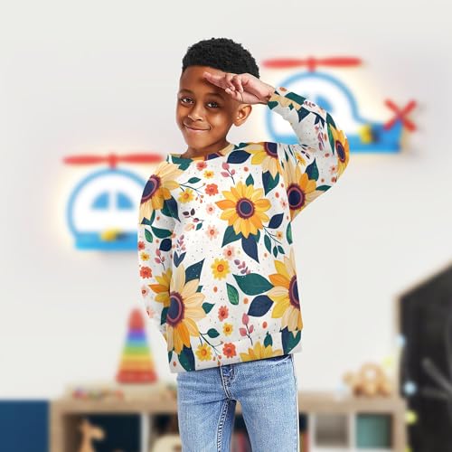 JUNZAN Beautiful Sunflowers Little Kids Pullover Hoodie Crewneck Kids Hoodies Boys Sports 4T4