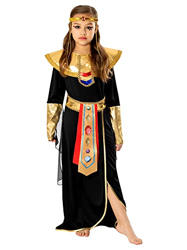 Bristol Novelty 3013455-6 Pharaoh Girl Fancy Dress Kids, Black/Gold, Age 5-6 Years Halloween
