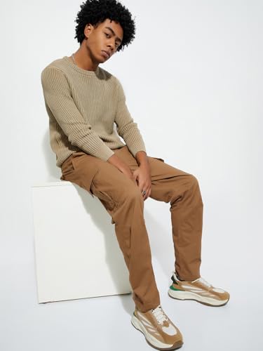 Image of Max mens Urb n Men Relaxed Fit Solid Cargos Pants