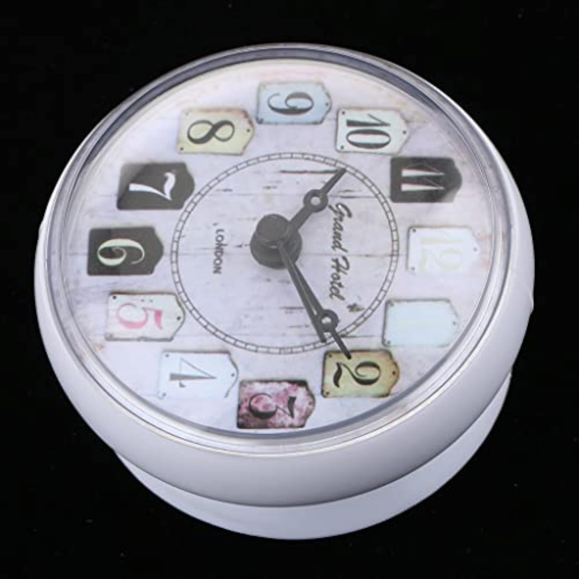 Waterproof Bathroom Shower Wall Clock with Suction Cup, White