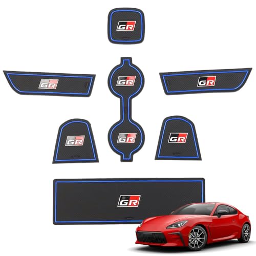 XIKER トヨタ GR86 ZN8系 専用 インテリアラバーマット 保護ラバーマット カスタム 内装パーツ ドアポケット 滑り止めシート ドリンクホルダー 汚れ防止 キズ防止 ドアスロットマット 騒音防止 ドレスアップ アクセサリー 簡単取付 7枚セット