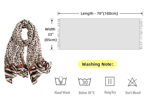 Belsen Leopard Lightweight Cotton Blend Scarf for Women Fashion Neck Scarves Shawl Wrap2