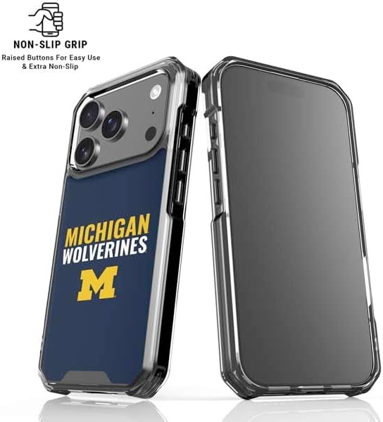 Skinit Clear Phone Case Compatible with iPhone 17 Pro - Officially Licensed University of Michigan Wolverines M Design