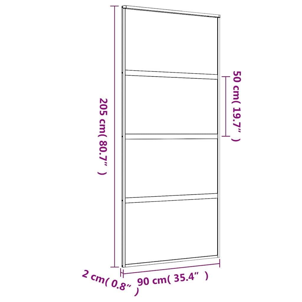 vidaXL Porte coulissante doré 90x205 cm verre ESG dépoli et aluminium
