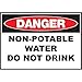 Zing Green Products 20003A, Safety Sign, Danger Non-Potable Water" (Pack of 9 pcs)