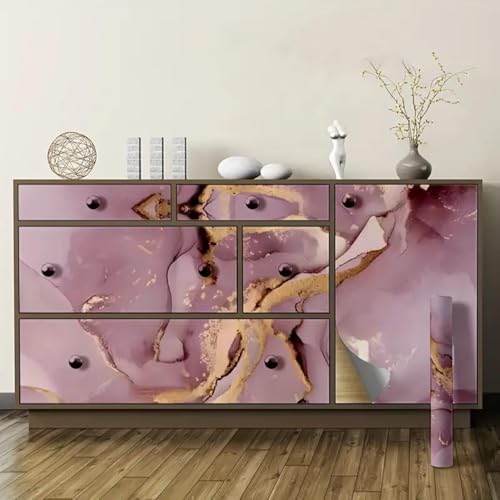 Image of TEKCOOL Marble Waterproof Oil Proof Wall Paper Furniture Kitchen, Cabinets, Almirah,Tabletop,Plastic Table, WoodenTable,Wardrobe,PVCDIY Self Adhesive Sticker(60x200cm) (Pink Gold Wallpaper-3pc)!