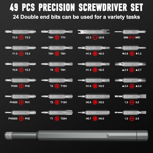 Image of SHARDEN Precision Screwdriver Set for Electronic Repair 60 in 1 | Small Screwdriver Set, Magnetic Repair Tool Kit for Laptop, iPhone, Cell Phone, PC, MacBook, Computer, PS5, Glasses, Watch