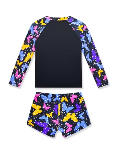 Image of Girls Rash Guard Swimsuit Two Piece Long Sleeve Bathing Suits