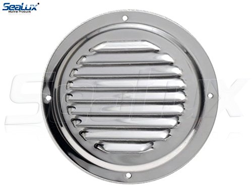 SeaLux Stainless Steel 4 Inch Marine Boat Engine Louvered Style Vent Cover