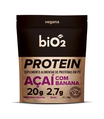 Proteína Vegetal biO2 Protein Açaí e Banana 908 g, Vegana e sem Glúten