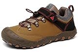  Mishansha Kinder Turnschuhe Jungen rutschfest Wanderschuhe Mädchen Trekkingschuhe Braun 36