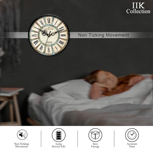 Image of IIK Collection 12-Inch Plastic Designer Analogue Sweep Silent (No Tic-Tic Sound) Quartz Movement Round Wall Clock for Home, Wall Clock for Living Room, Bedroom, (30 Cm X 30 Cm X 6 Cm), Multicolor