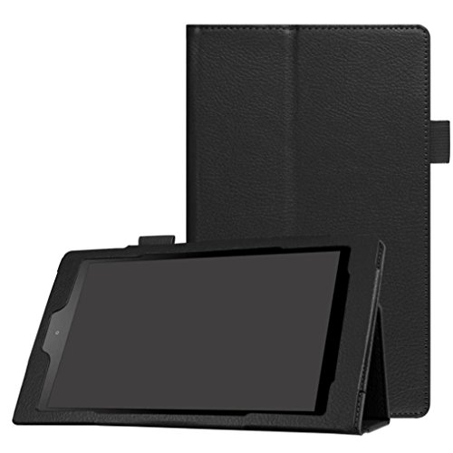 For Kindle Fire HD 8, AMA(TM) Auto Sleep Folio Leather Stand Case Cover for Amazon Kindle Fire HD 8 (6th Generation, 2016) (Black)