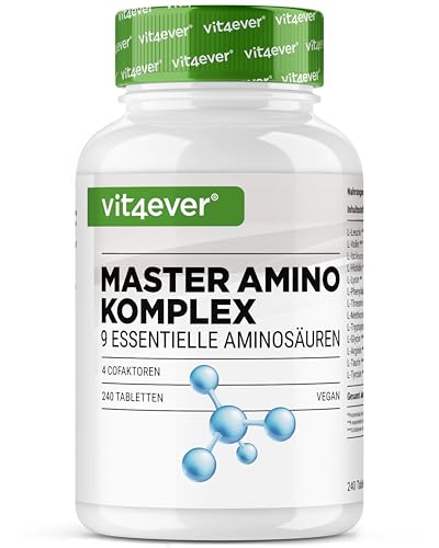 Complexe Master d’Acides Aminés - 240 comprimés vegan avec 6000 mg par dose journalière et 13 acides aminés différents (y compris BCAA & cofacteurs) -...
