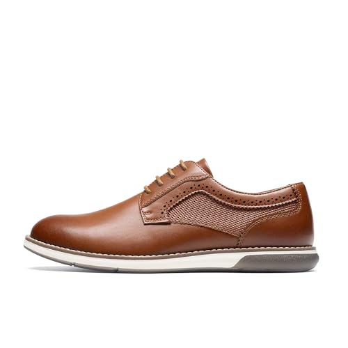 Bruno Marc Bruno Marc Men's Casual Dress Sneaker Shoes, Business Formal Derby Plain Toe Oxfords Crossflex GentEdge,Size 14,Brown,SBOX223M