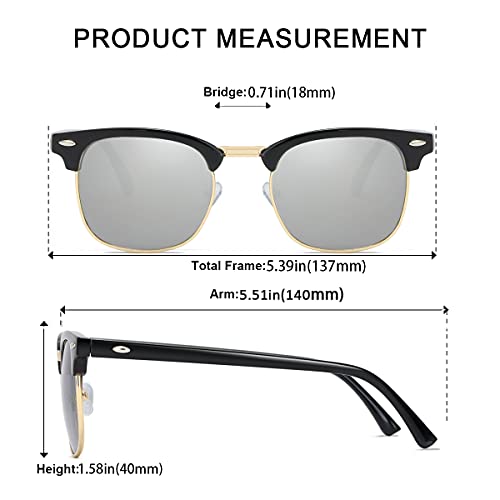 Image of Retro Semi Rimless Sunglasses Half Frame UV400 Glasses for Men And Women