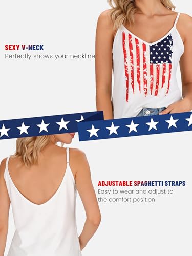 Image of Ibeauti American Flag Tank Tops for Women 4th of July Outfits Camisoles Patriotic 250th Anniversary USA Shirts