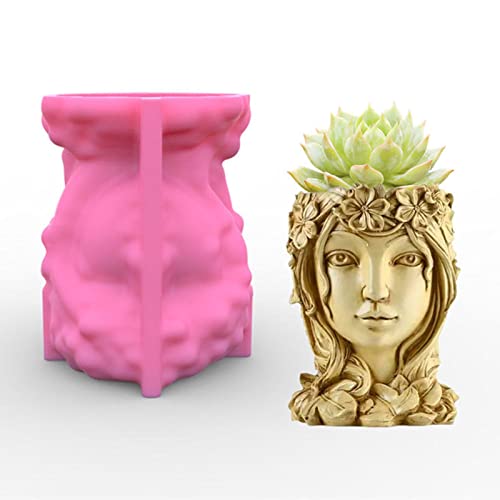 Goddess Flower Pot Silicone Mold Concrete Succulent Planter Vase Cement Clay Mold Plaster Epoxy Resin Cement Clay Mould